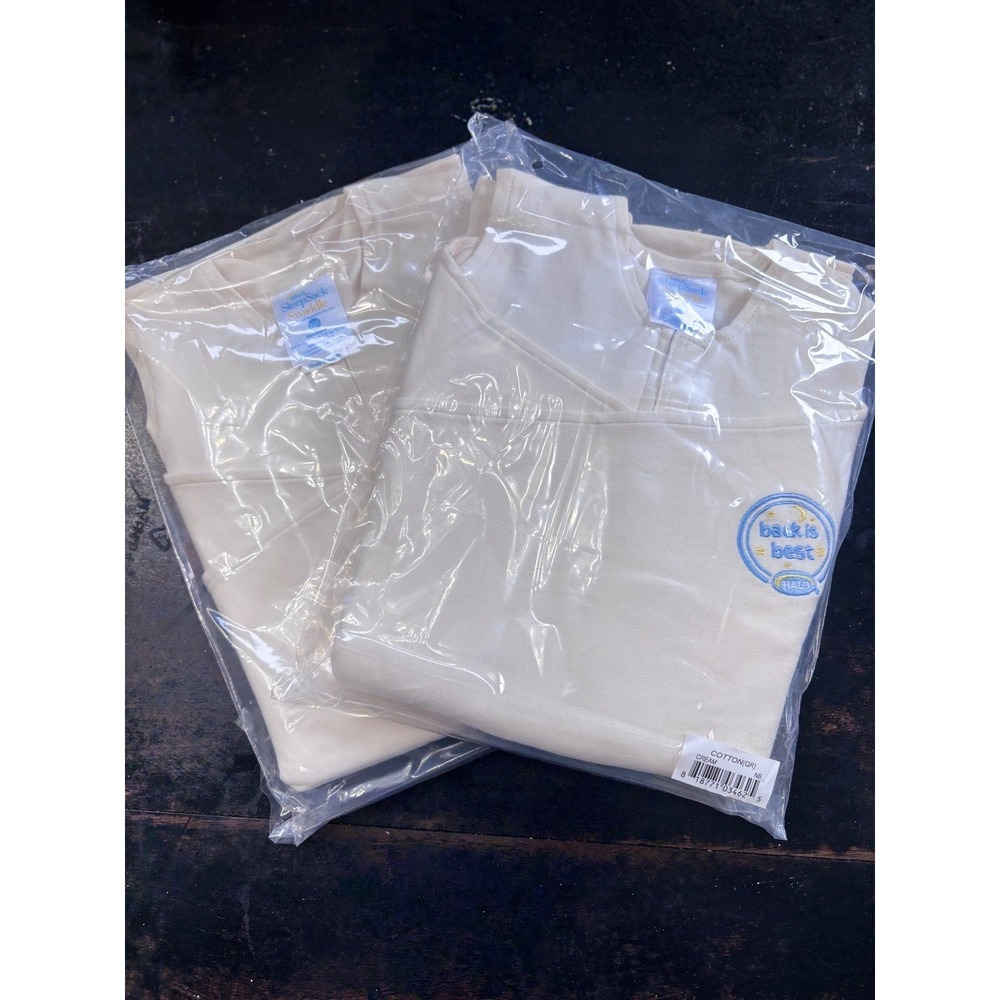 2 Pack Halo SleepSack Swaddle Newborn Cream Cotton Wearable Blanket Back Is Best